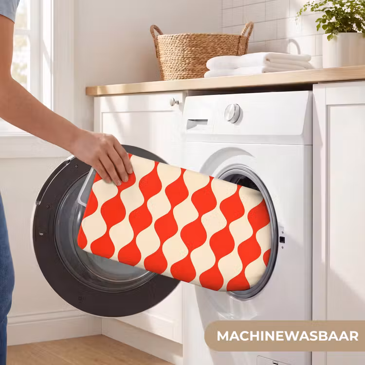WC Mat - Golvend patroon - Retro - Rood - Beige — 5