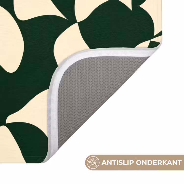 WC Mat - Groen - Organische vlakken - Crème — 3