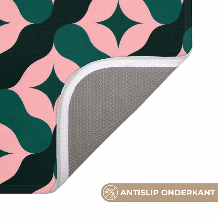 WC Mat - Groen - Roze - Retro - Sterren — 3
