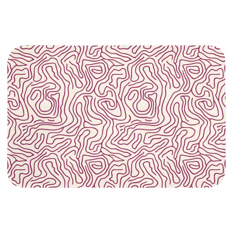 WC Mat - Kronkelende lijn - Magenta - Crème — 1