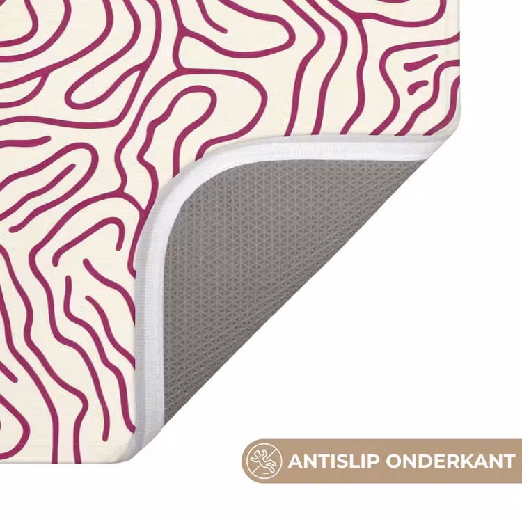 WC Mat - Kronkelende lijn - Magenta - Crème — 3