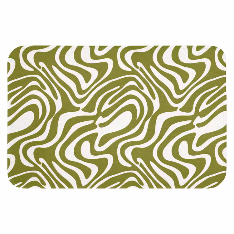 WC Mat - Lijnpatroon - Groen - Organisch — 1