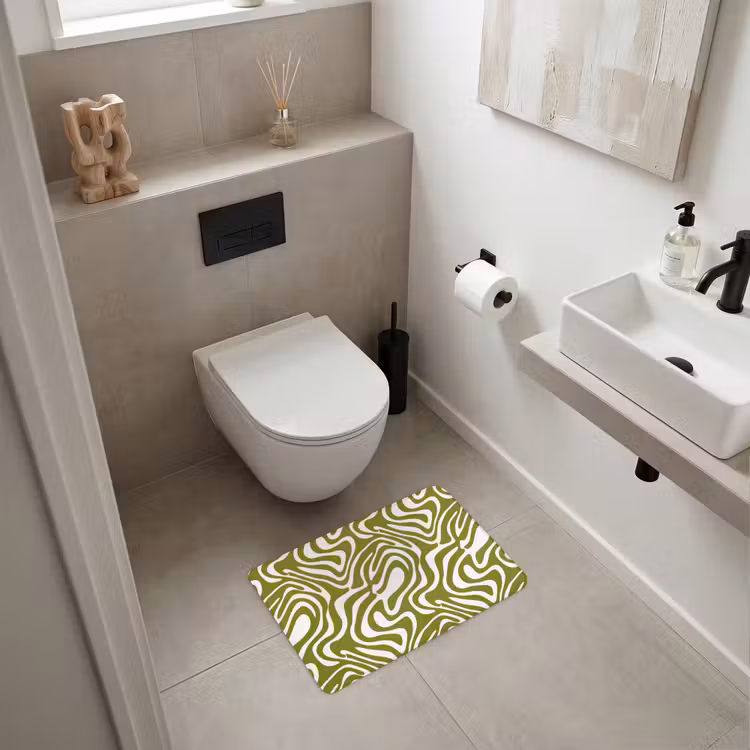 WC Mat - Lijnpatroon - Groen - Organisch — 6