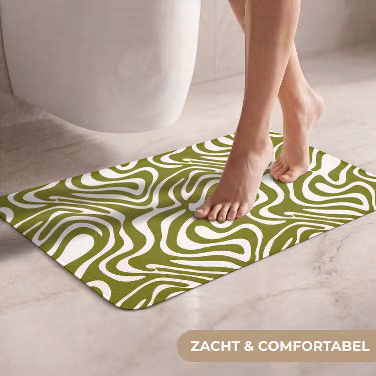WC Mat - Lijnpatroon - Groen - Organisch — 7