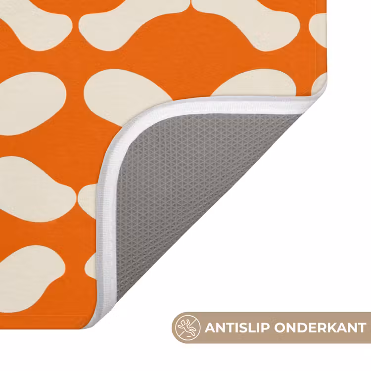 WC Mat - Oranje - Organische vormen - Wit — 3