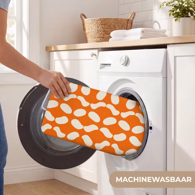 WC Mat - Oranje - Organische vormen - Wit — 5