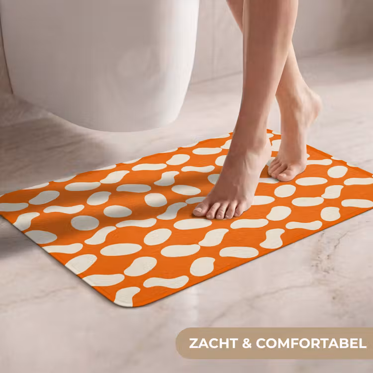 WC Mat - Oranje - Organische vormen - Wit — 7