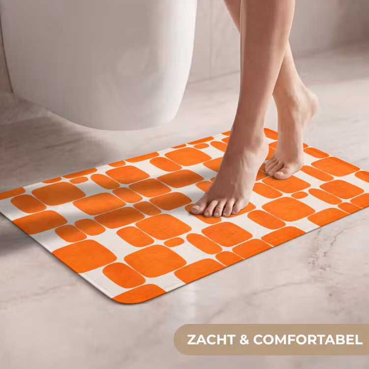 WC Mat - Patroon - Retro - Oranje — 7