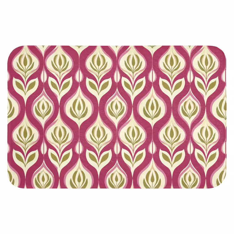WC Mat - Retro - Floraal - Paars — 1