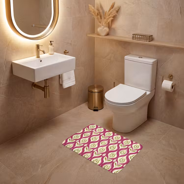 WC Mat - Retro - Floraal - Paars — 4