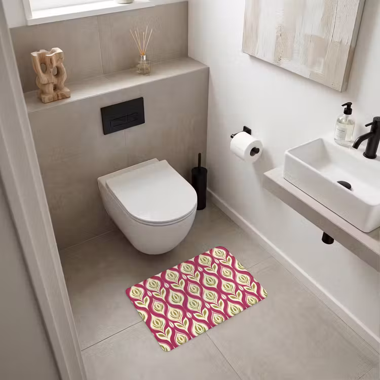 WC Mat - Retro - Floraal - Paars — 6