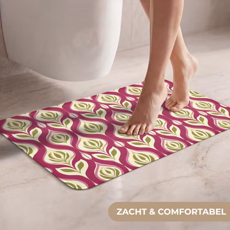WC Mat - Retro - Floraal - Paars — 7
