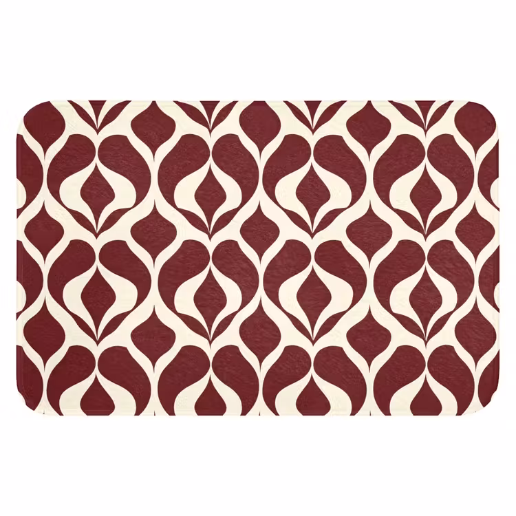 WC Mat - Rood - Druppelpatroon - Grafisch — 1
