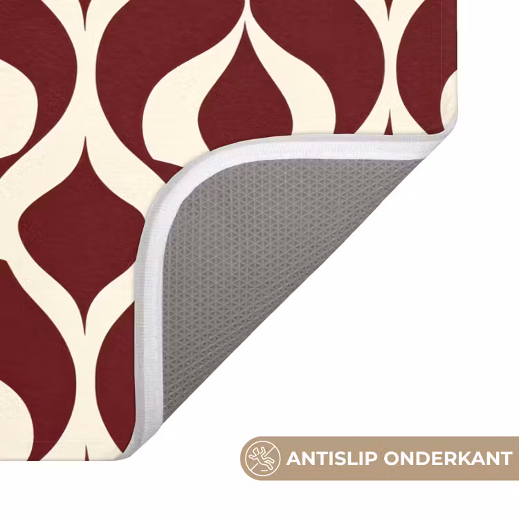 WC Mat - Rood - Druppelpatroon - Grafisch — 3