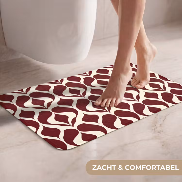 WC Mat - Rood - Druppelpatroon - Grafisch — 7