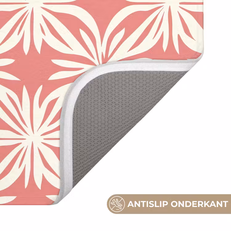 WC Mat - Roze - Bloemenmotief - Wit - Modern — 3