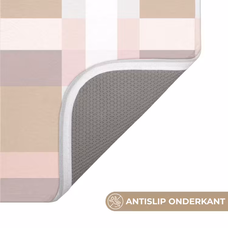 WC Mat - Ruitpatroon - Aardetinten - Minimalistisch — 3