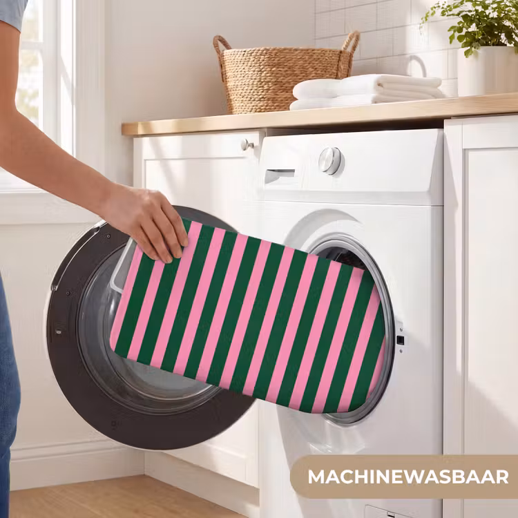 WC Mat - Verticale strepen - Groen - Roze — 5
