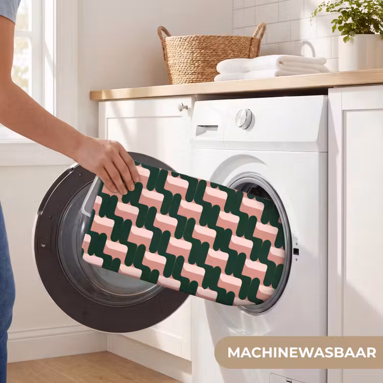 WC Mat - Vlechtpatroon - Groen - Roze - Geometrisch — 5