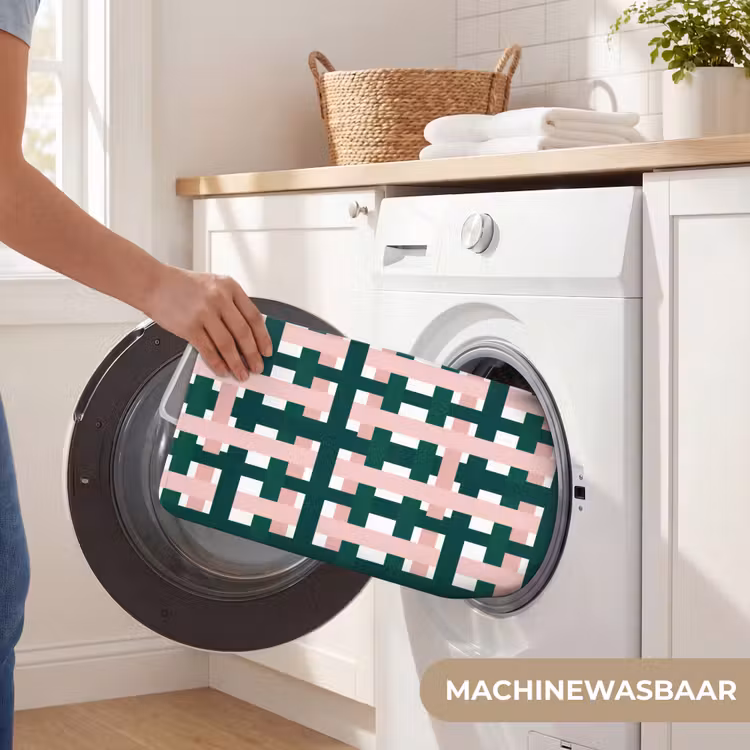 WC Mat - Vlechtpatroon - Groen - Roze - Grafisch — 5