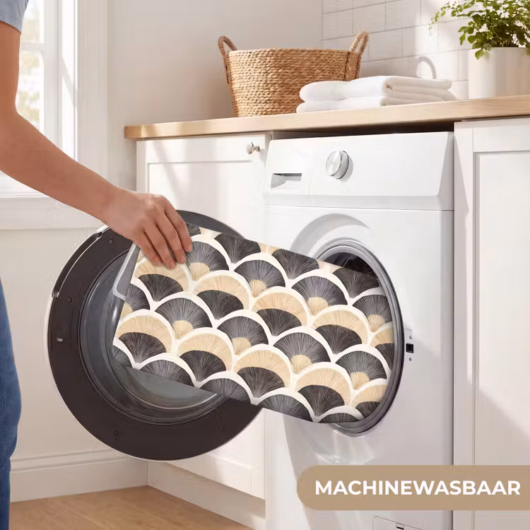 WC Mat - Waaier - Patroon - Zwart - Beige — 5