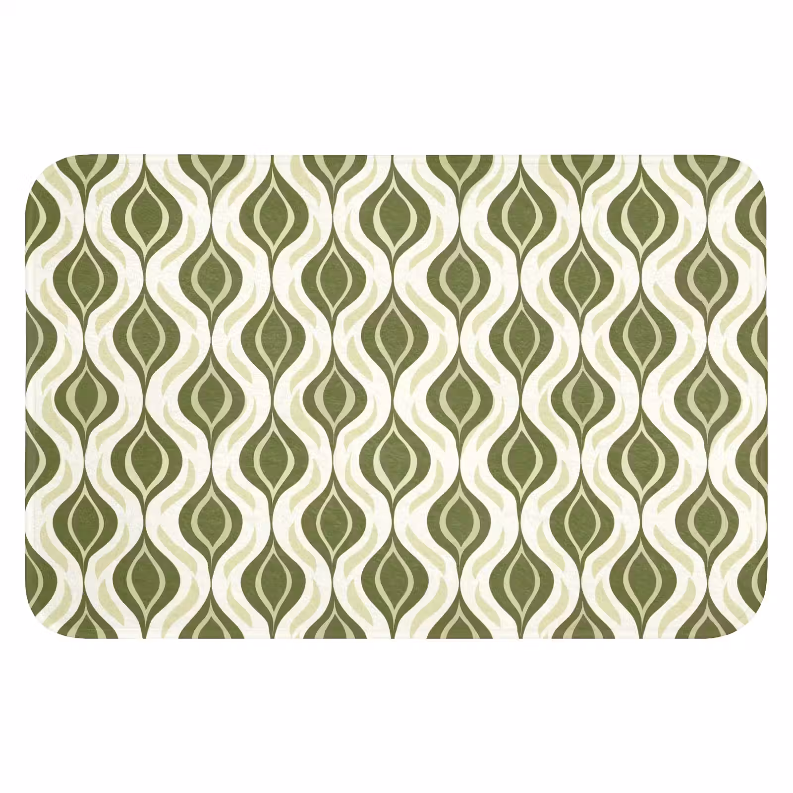 WC Mat - Patroon - Retro - Groen — 1