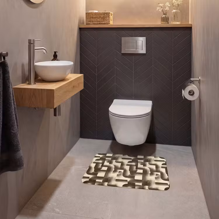 WC Mat - Abstract - Retro - Zwart — 2