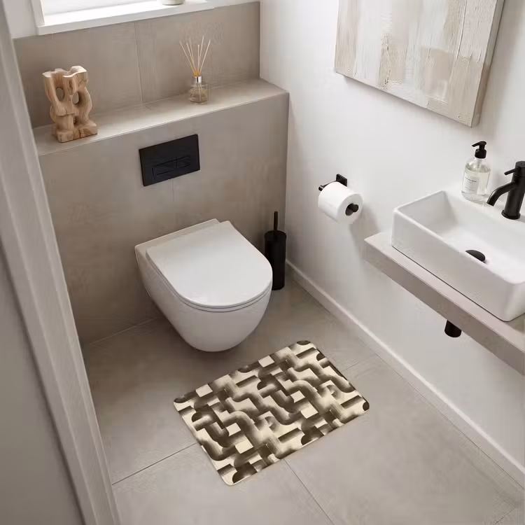 WC Mat - Abstract - Retro - Zwart — 6