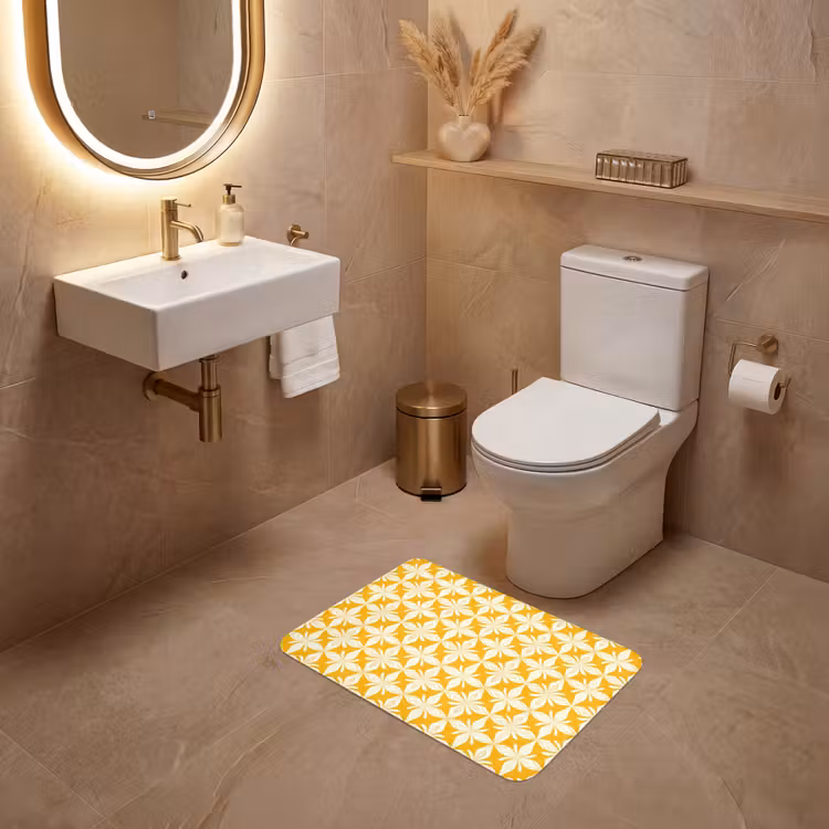 WC Mat - Patroon - Retro - Geel — 4
