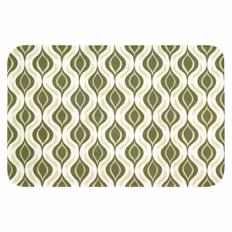 WC Mat - Patroon - Retro - Groen — 1