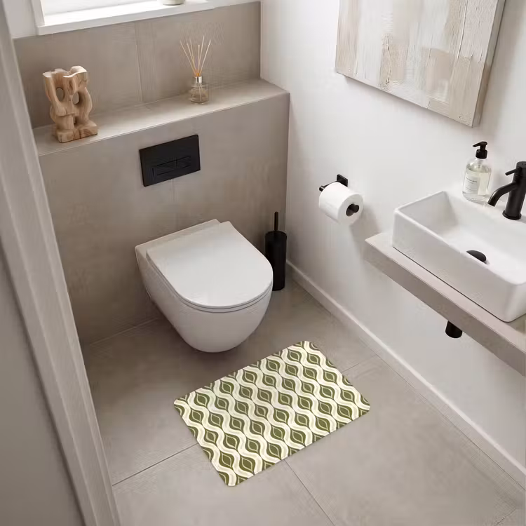 WC Mat - Patroon - Retro - Groen — 6