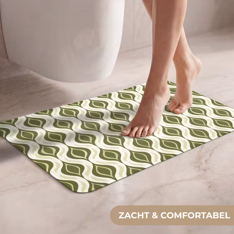 WC Mat - Patroon - Retro - Groen — 7