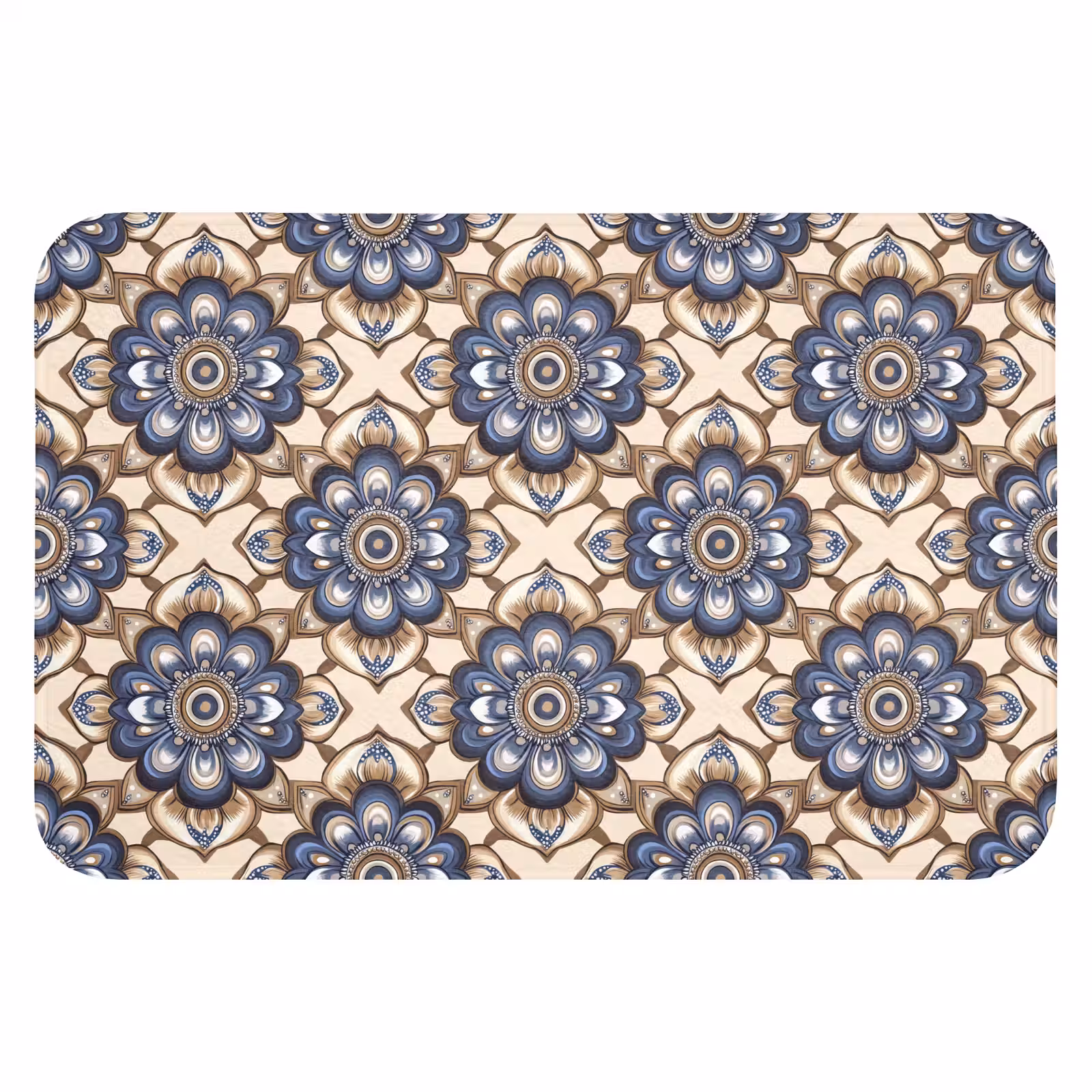 WC Mat - Floraal - Ornament - Blauw — 1