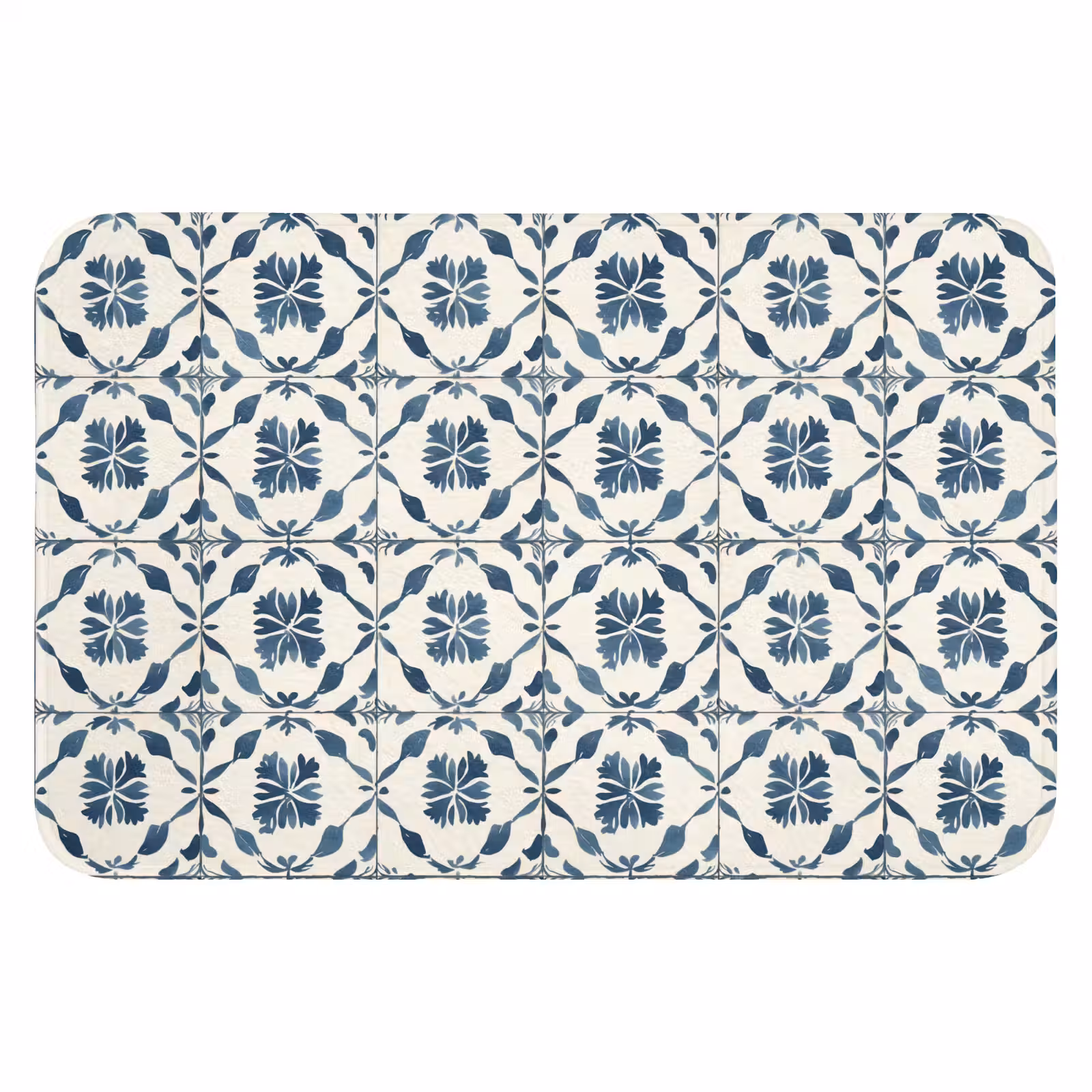 WC Mat - Grafisch - Tegel - Blauw — 1