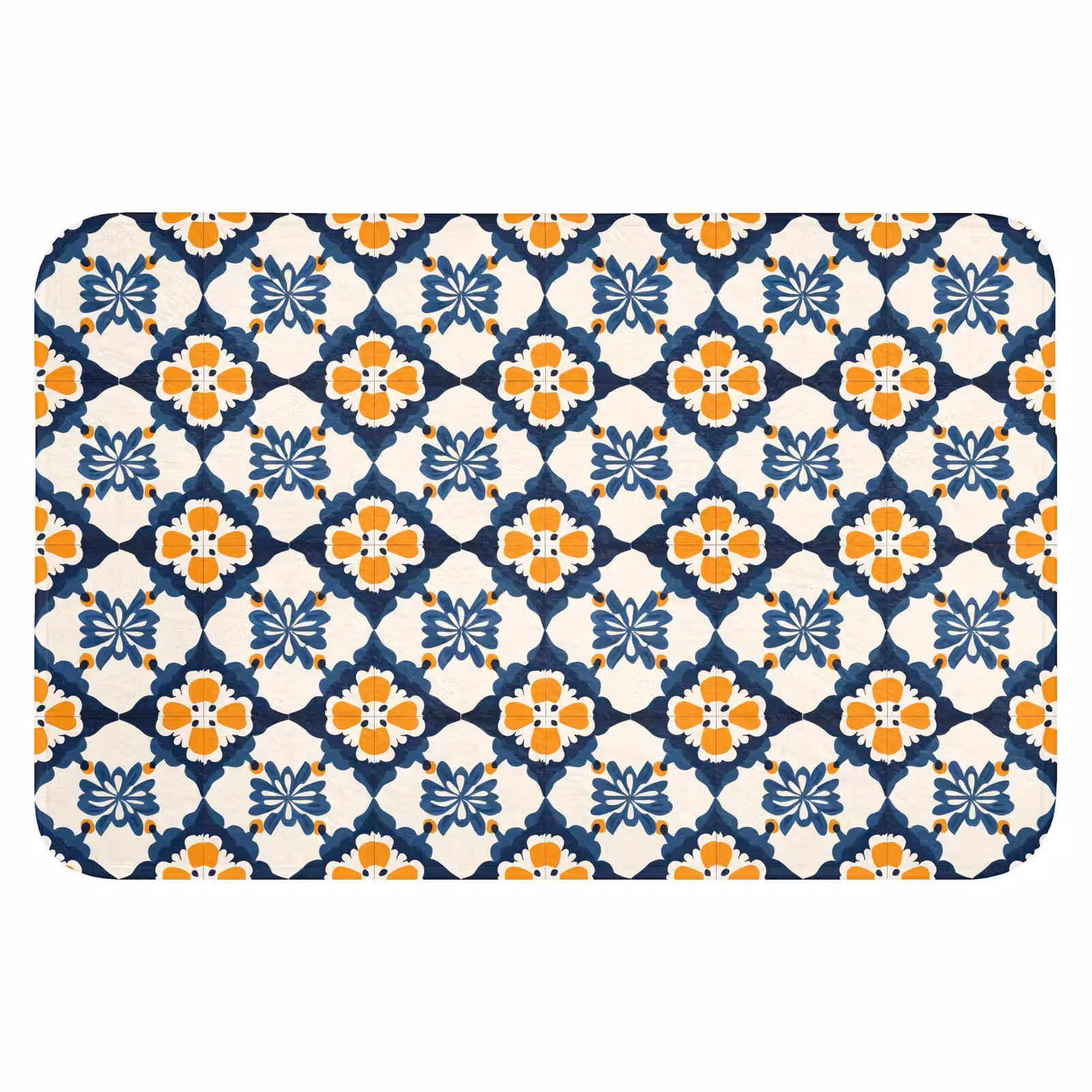 WC Mat - Klassiek - Geometrisch - Blauw — 1