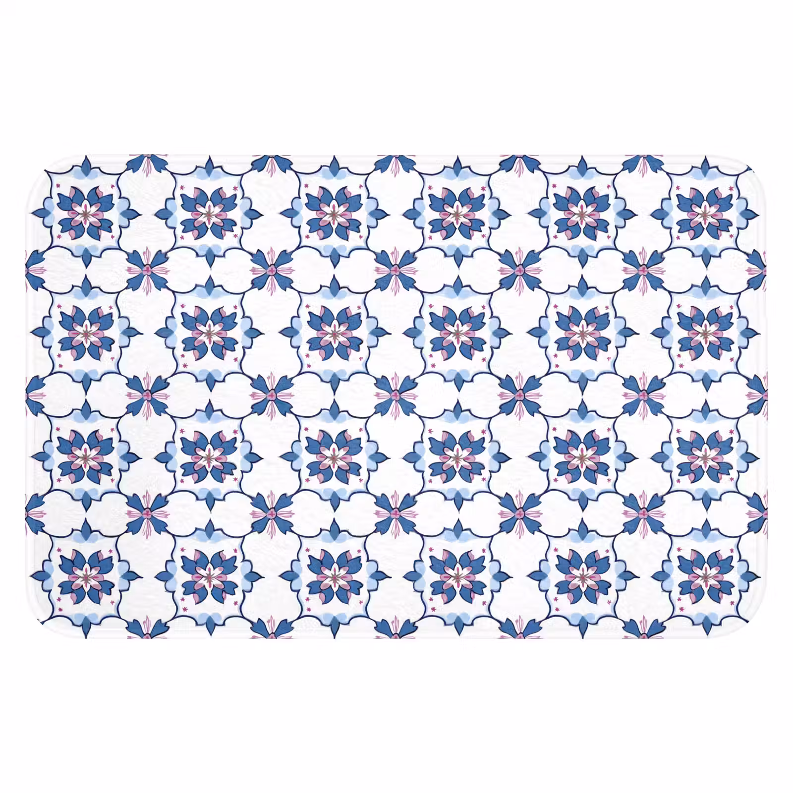 WC Mat - Modern - Patroon - Blauw - Roze — 1