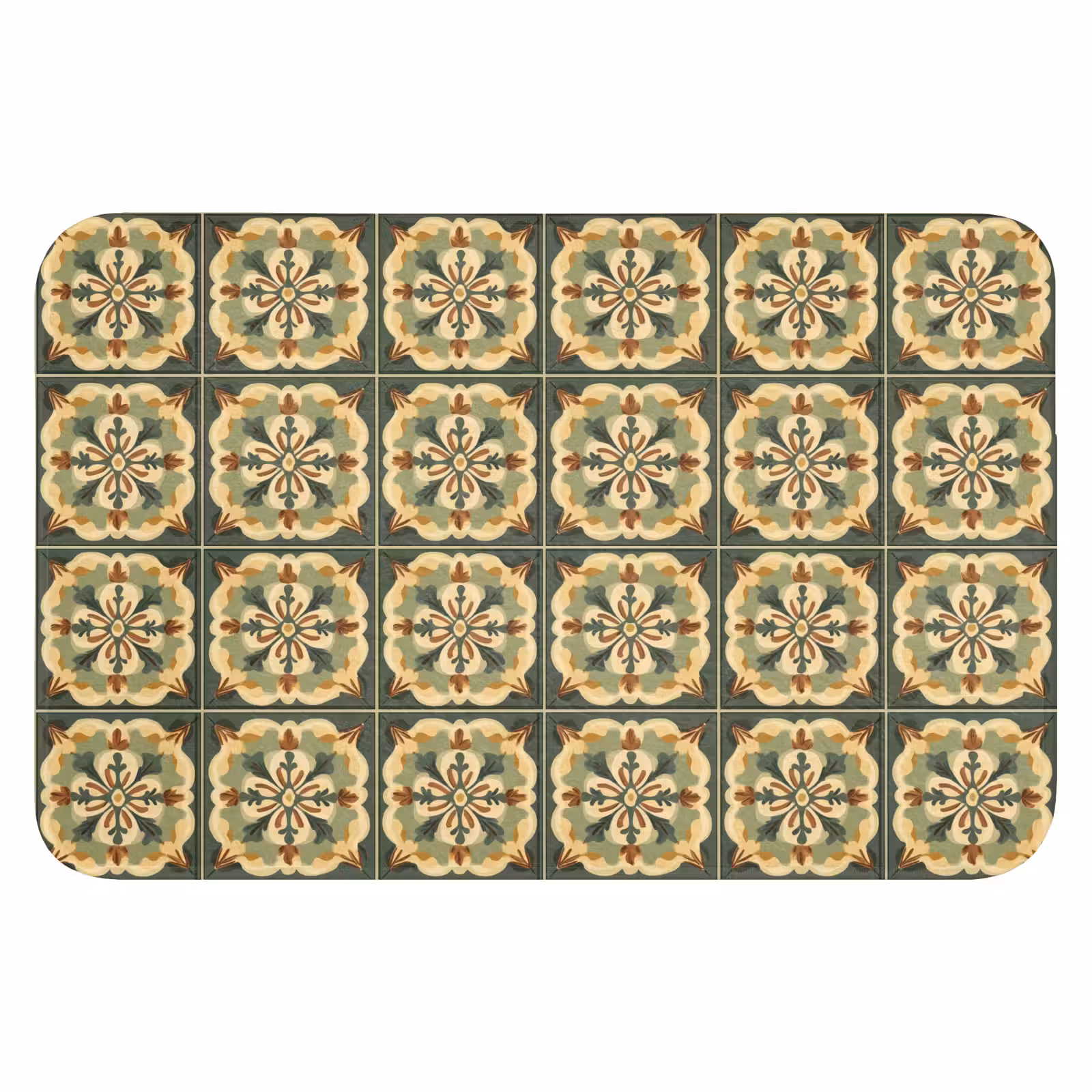 WC Mat - Ornament - Patroon - Groen — 1