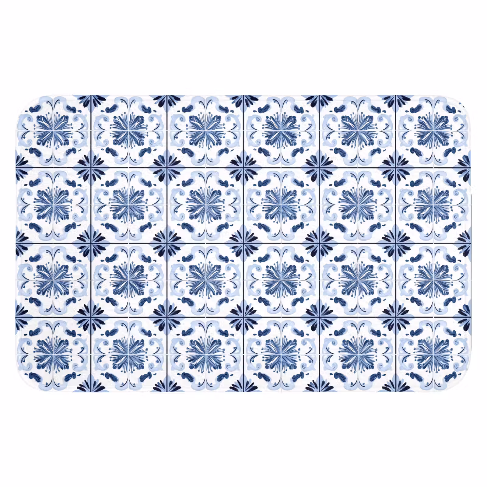 WC Mat - Patroon - Tegel - Blauw — 1