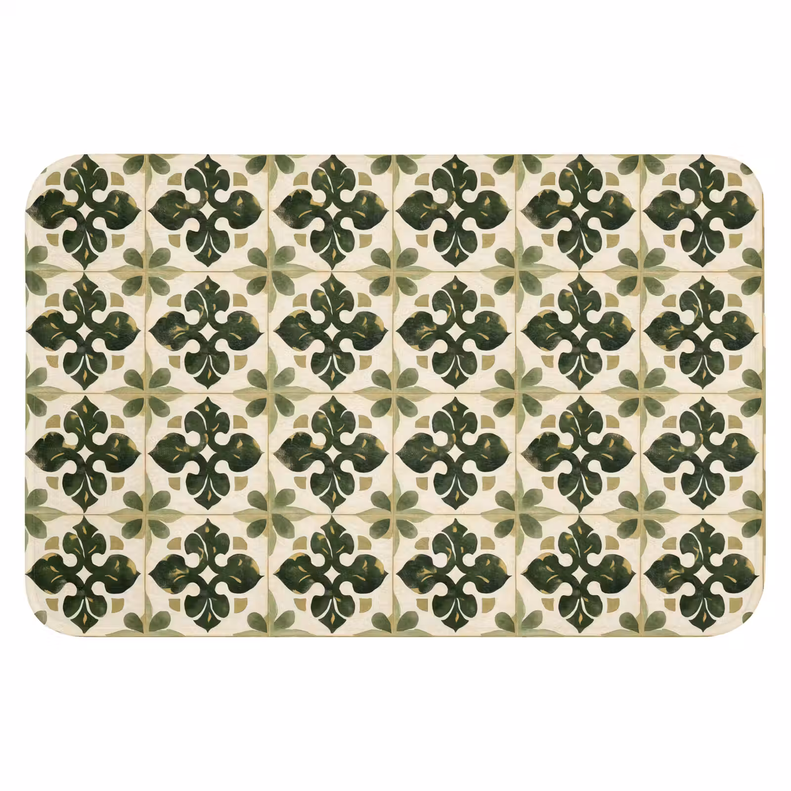 WC Mat - Patroon - Tegel - Groen — 1