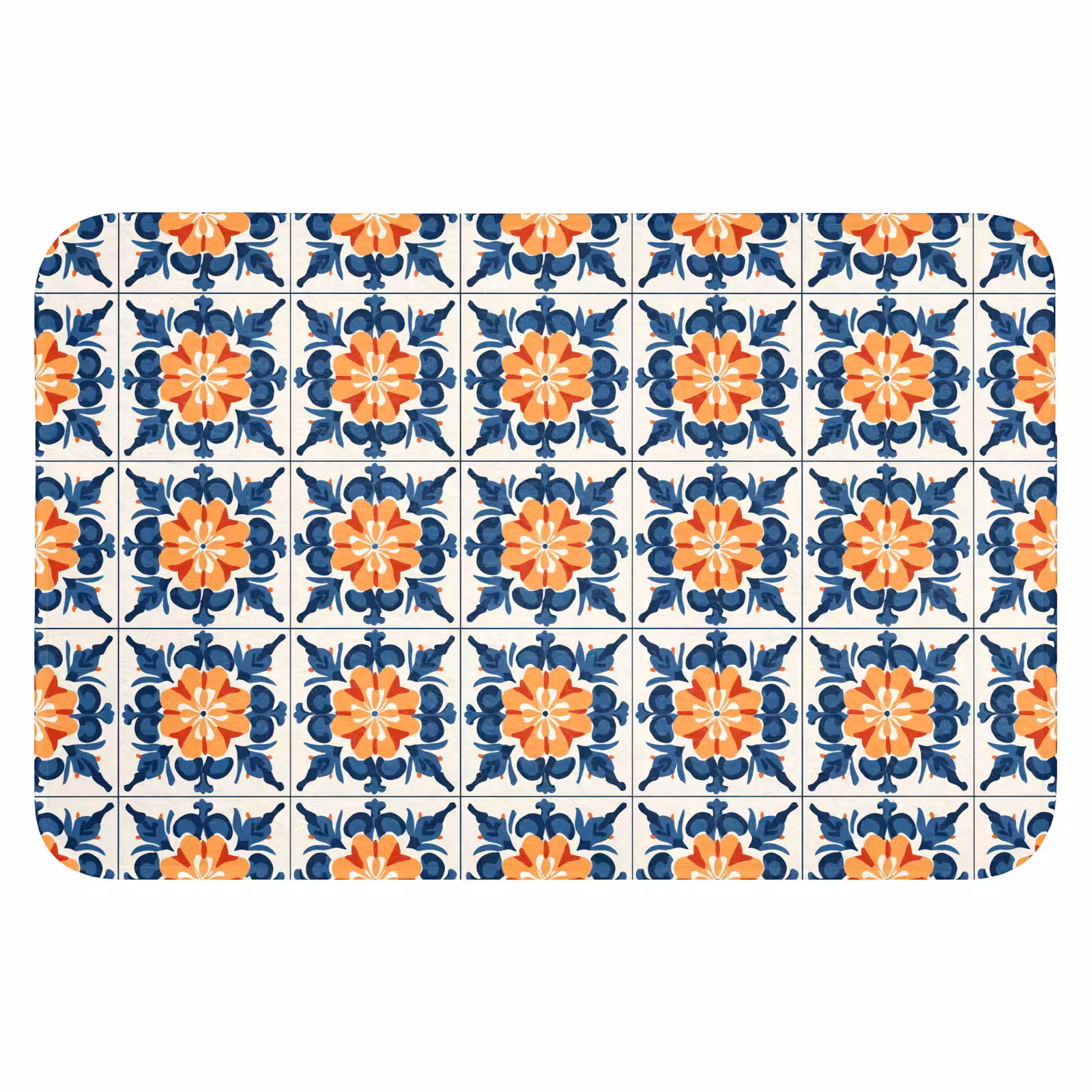WC Mat - Traditioneel - Tegel - Oranje — 1