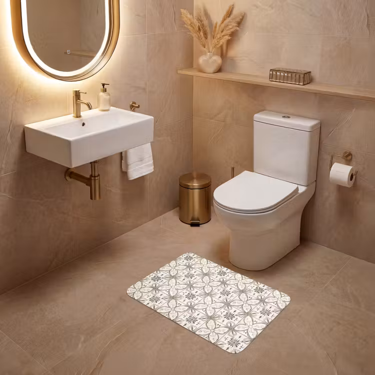 WC Mat - Antiek - Tegel - Beige — 4