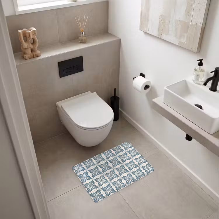 WC Mat - Dessin - Tegel - Blauw — 6