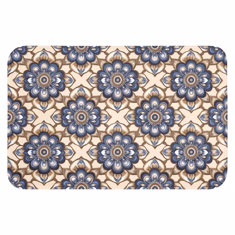 WC Mat - Floraal - Ornament - Blauw — 1