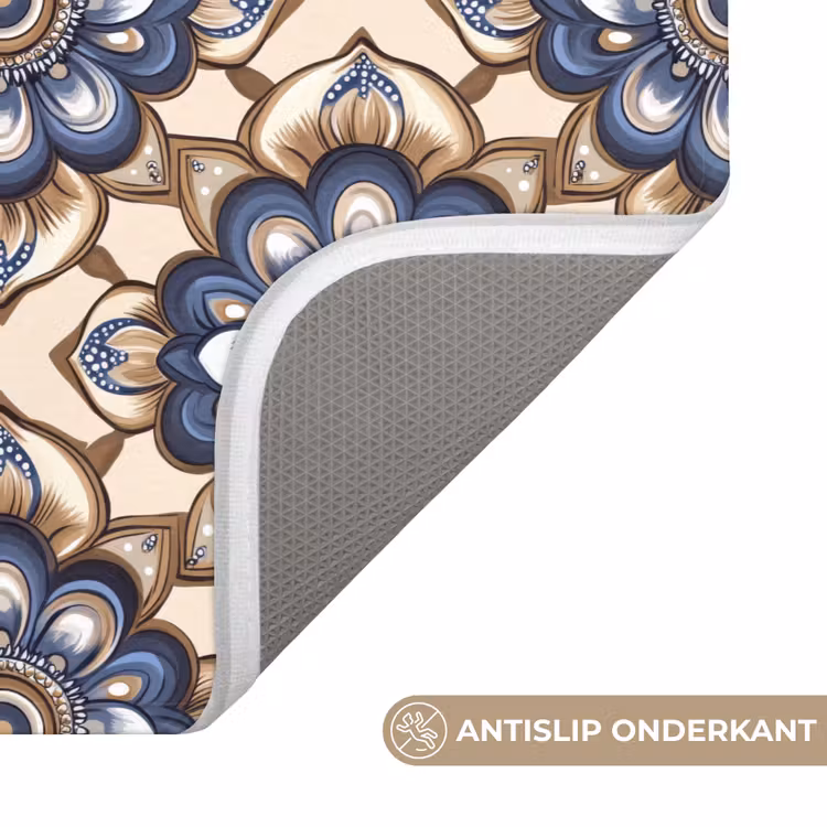 WC Mat - Floraal - Ornament - Blauw — 3