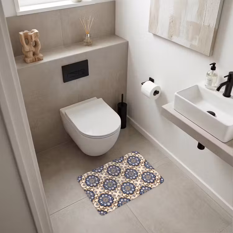 WC Mat - Floraal - Ornament - Blauw — 6