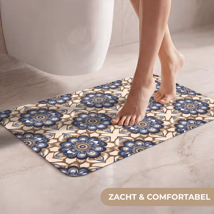WC Mat - Floraal - Ornament - Blauw — 7