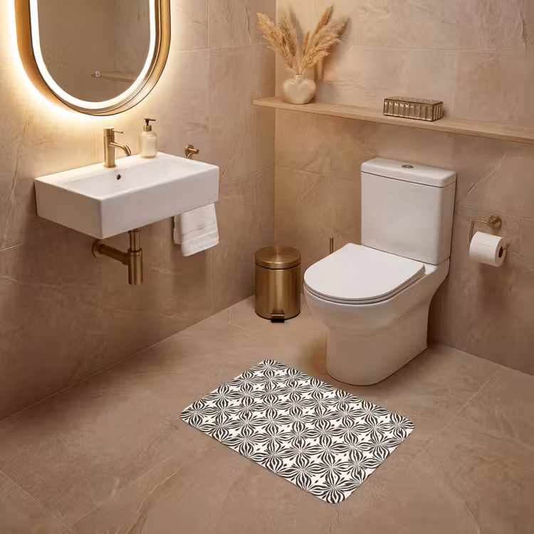 WC Mat - Grafisch - Patroon - Zwart — 4