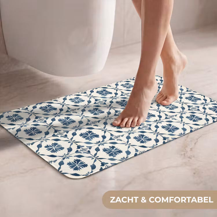 WC Mat - Grafisch - Tegel - Blauw — 7