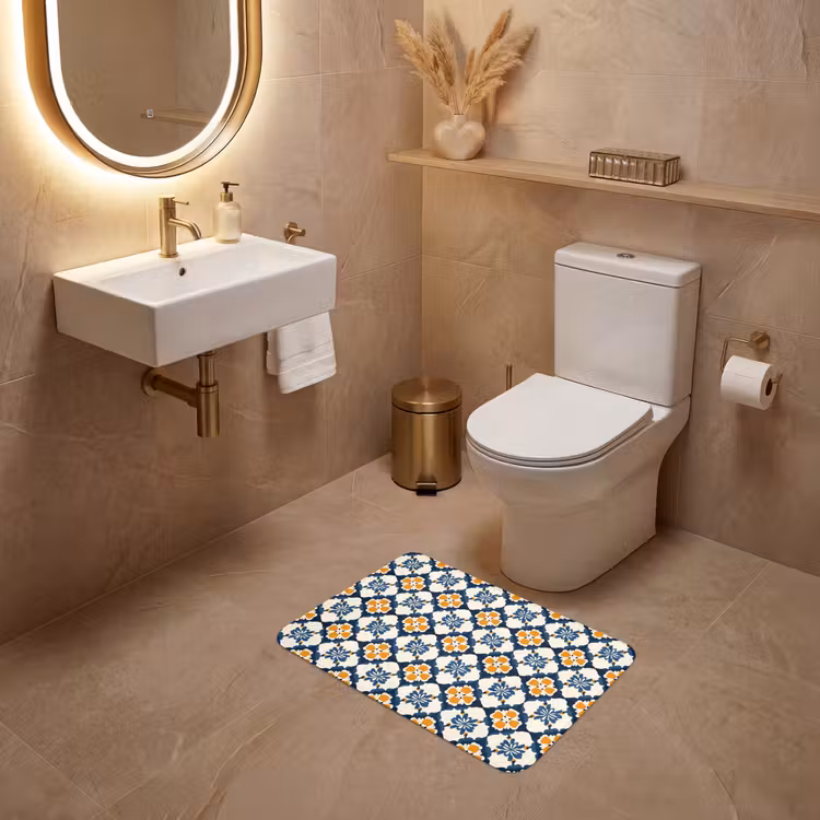 WC Mat - Klassiek - Geometrisch - Blauw — 4