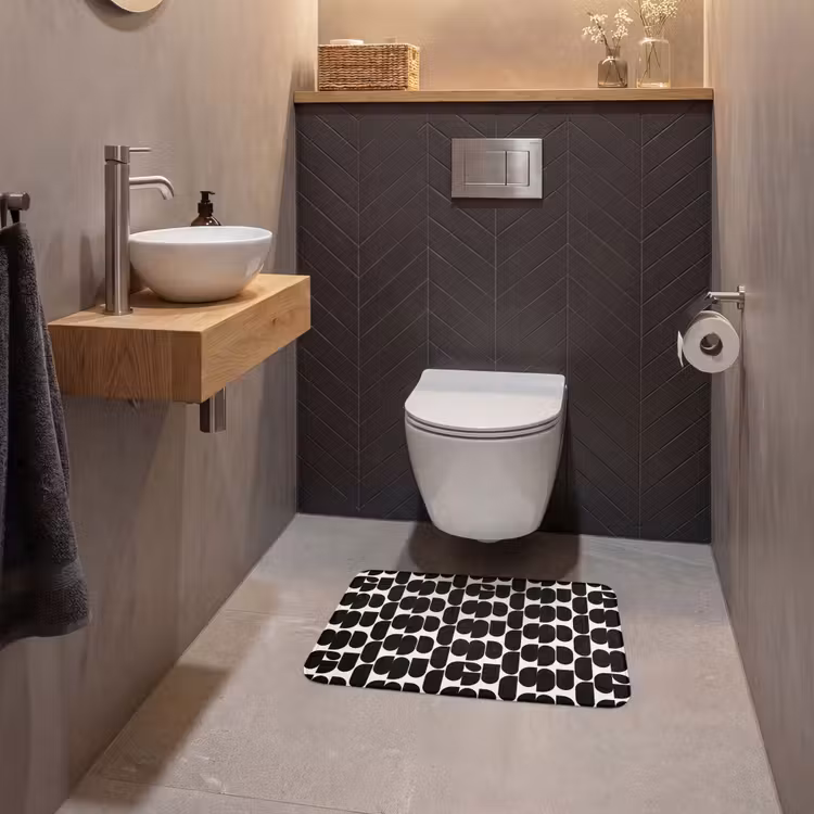 WC Mat - Modern - Patroon - Zwart — 2